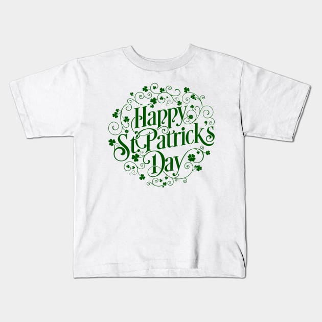 Happy St. Patrick's Day! Kids T-Shirt by BadCatDesigns